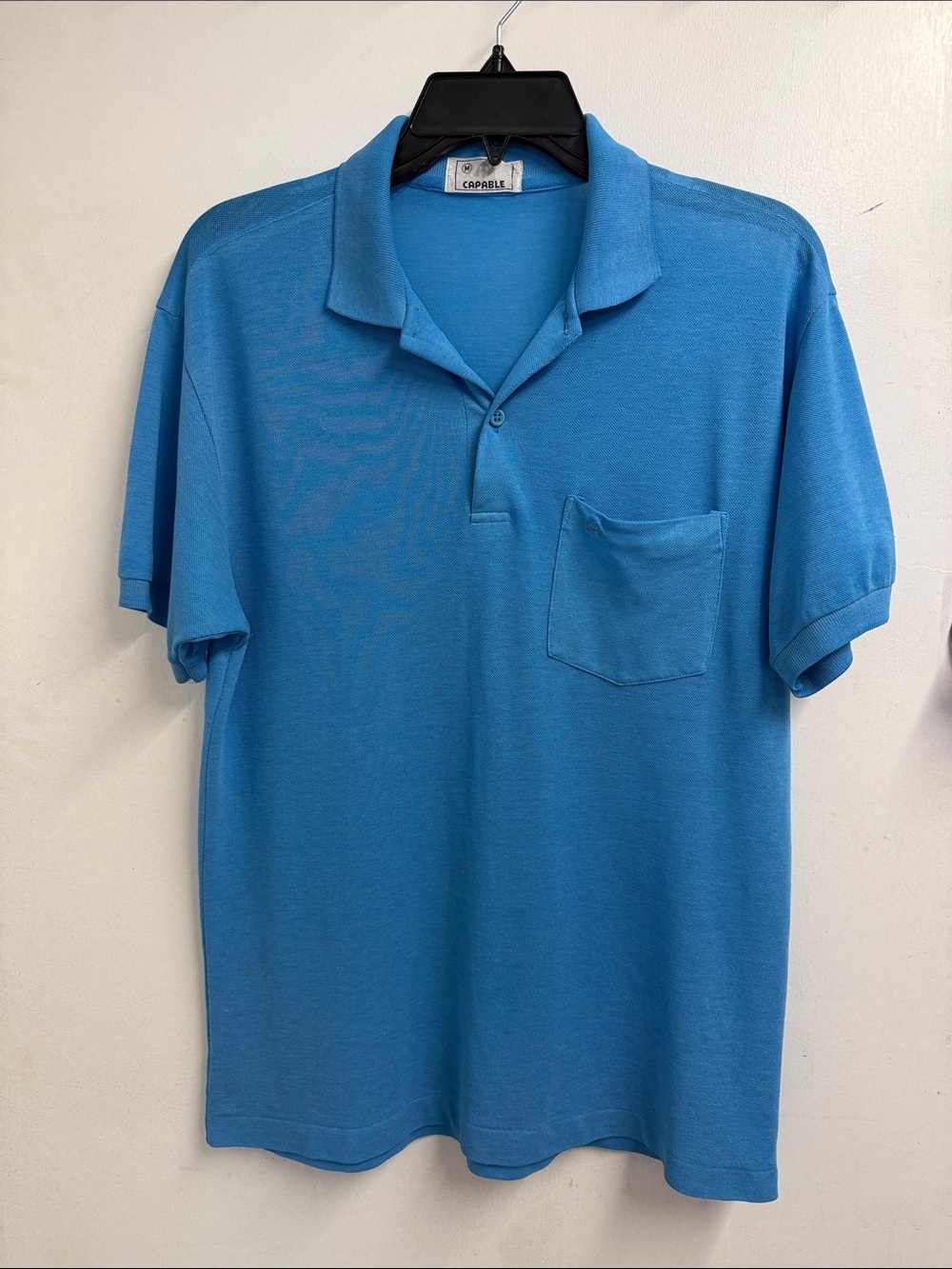 Caramel Men's Bright Blue Polo with Chest Pocket